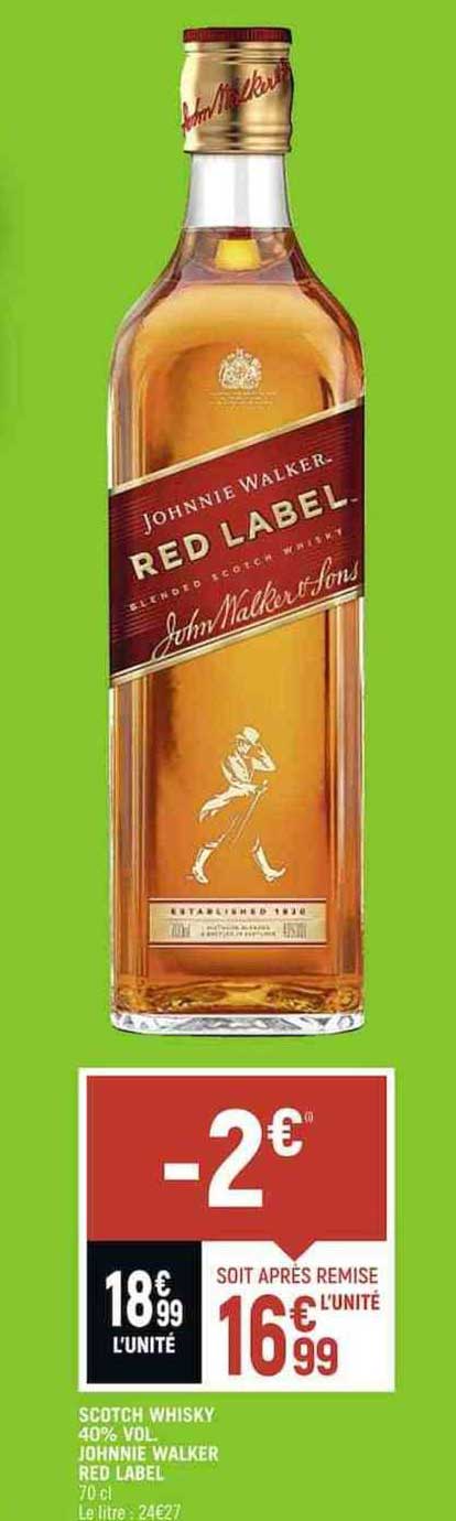 scotch whisky 40% vol johnnie walker red label