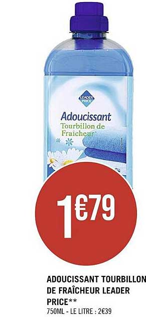 adoucissant tourbillon de fraîcheur leader price
