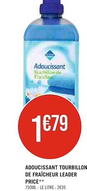 adoucissant tourbillon de fraîcheur leader