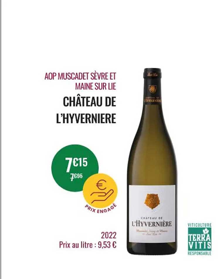 Aop Muscadet Sèvre Et Maine Sur Lie Château De L'hyverniere