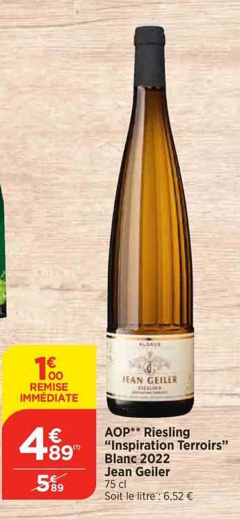 aop riesling "inspiration terrois" blanc 2022 jean geiler
