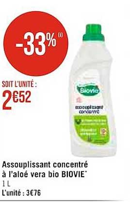 assouplissant concentré à l'aloé vera bio biovie