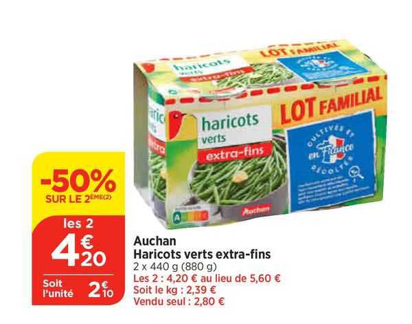 auchan haricots verts extra-fins
