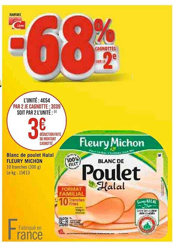 blanc de poulet halal fleury michon