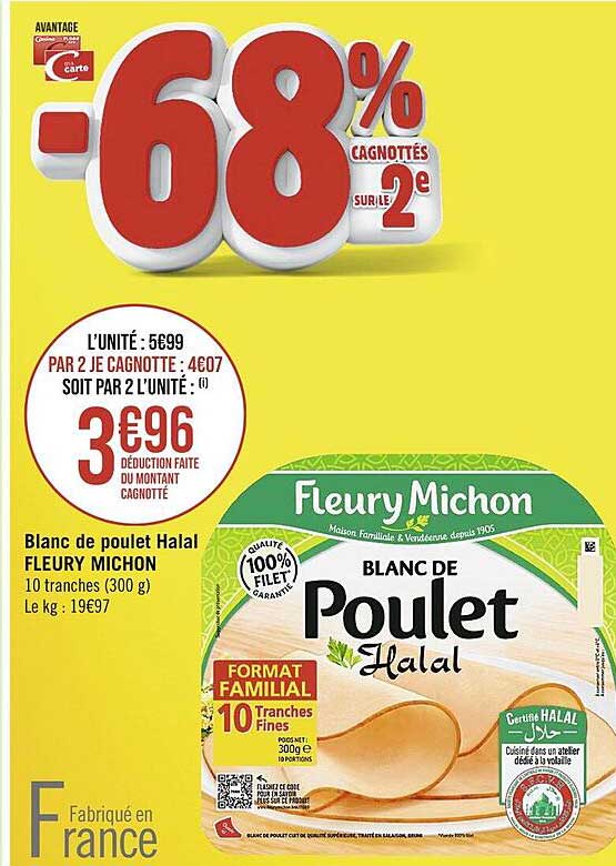 blanc de poulet halal fleury michon