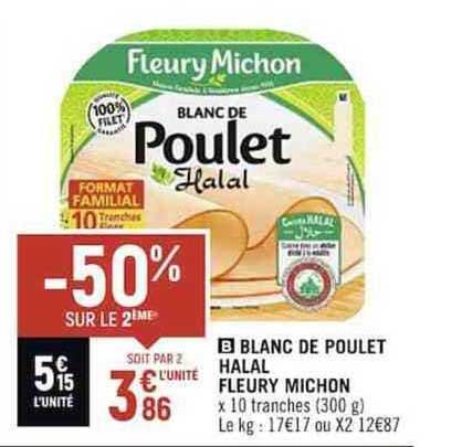 blanc de poulet halal fleury michon