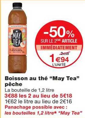 boisson au thé "may tea" pêche