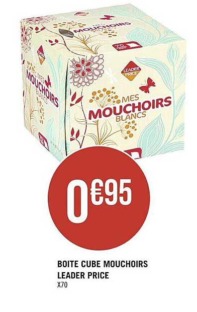 boite cube mouchoirs leader price