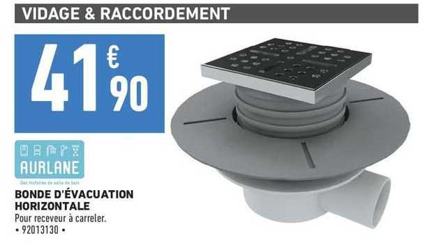 bonde d'évacuation horizontale