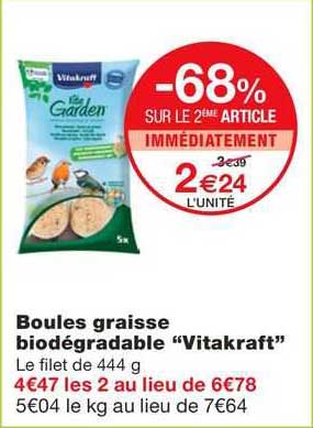 boules graisse biodégradable "vitakraft"