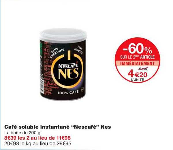 Café Soluble Instantané "nescafé" Nes