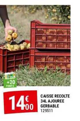caisse recolté 34l ajourée gerbable