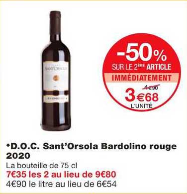 d.o.c. sant'orsola bardolino rouge 2020