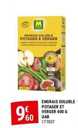 engrais soluble potager et verger 400 g uab