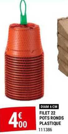 filet 22 pots ronds plastique
