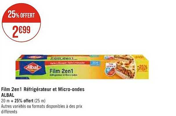 film 2en1 réfrigérateur et micro-ondes albal