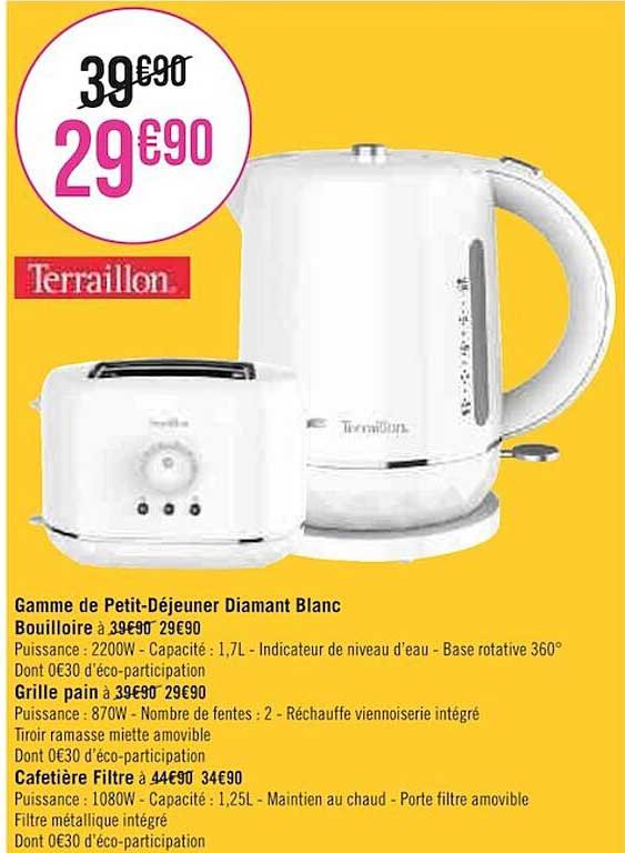 gamme de petit-déjeuner diamant blanc