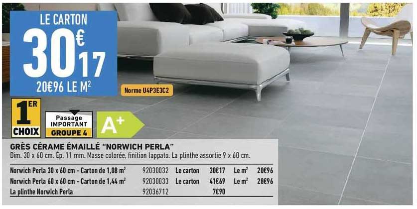 grès cérame émaillé "norwich perla"