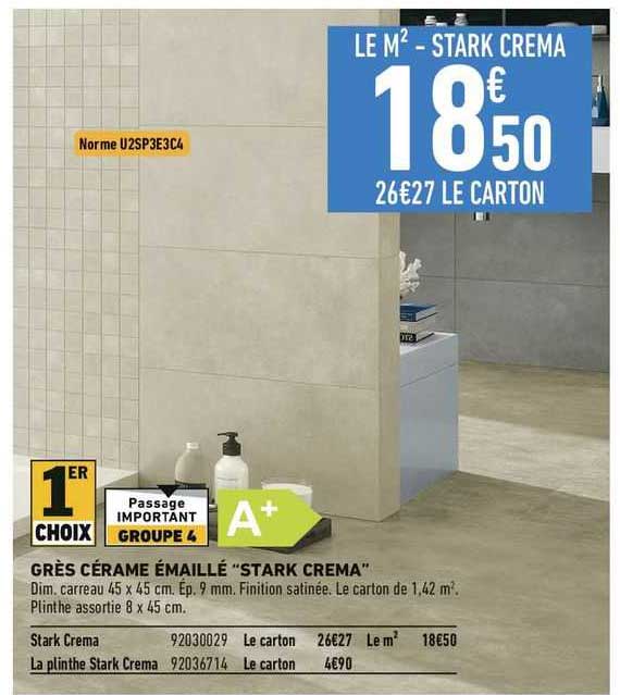 grès cérame émaillé "stark crema"
