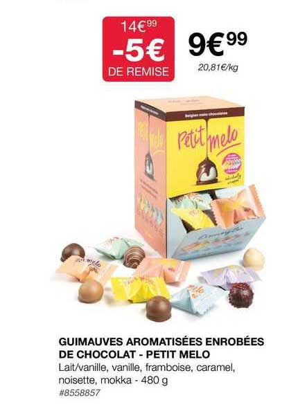 guimauves aromatisées enrobées de chocolat - petit melo