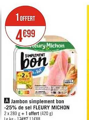 jambon simplement bon -25% de sel fleury michon
