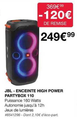 jbl - enceinte high power partybox 110