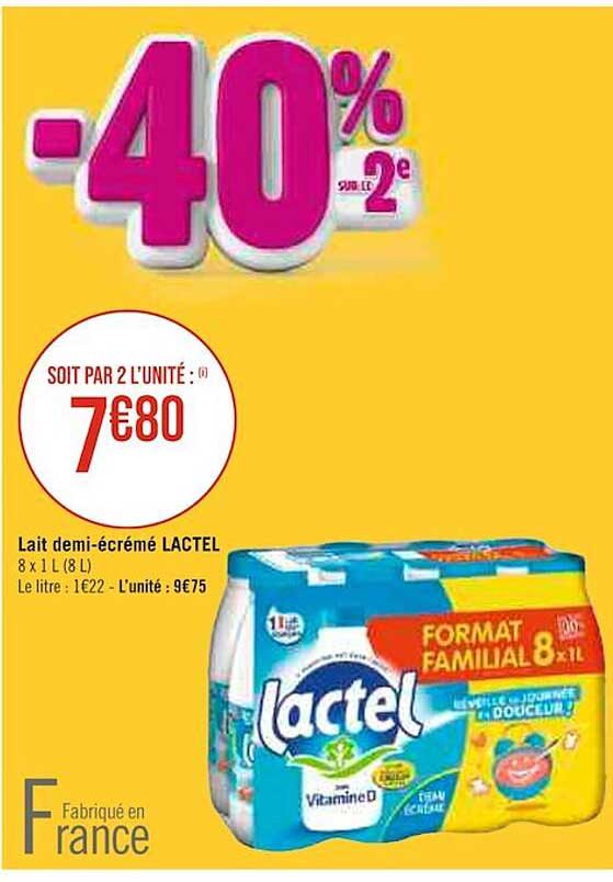 lait demi-écrémé lactel