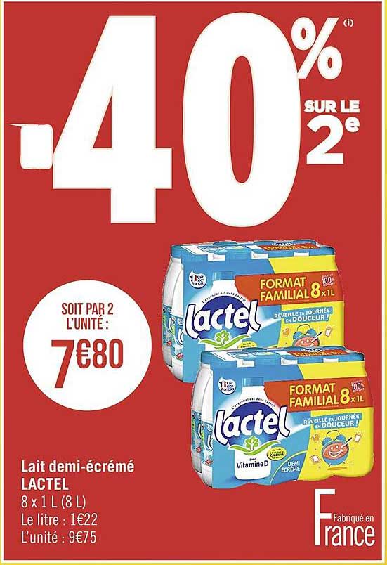 lait demi-écrémé lactel