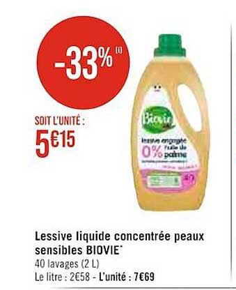 lessive liquide concentrée peaux sensibles biovie