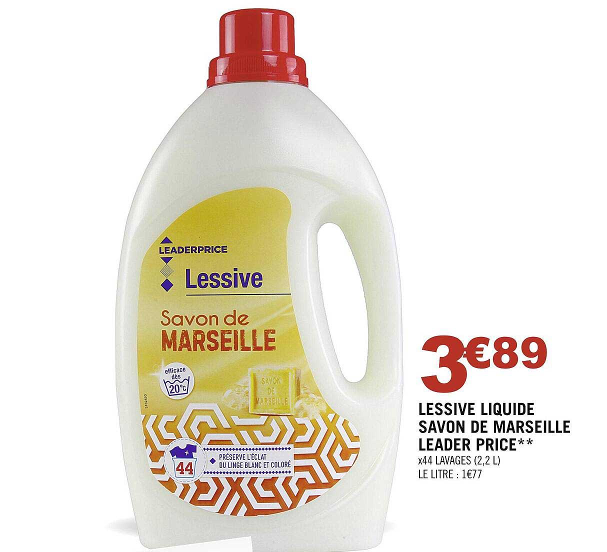 lessive liquide savon de marseille leader price