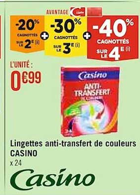 Lingettes Anti-transfert De Couleurs Casino