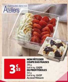mon pâtissier coupe duo fraises ou prófitéroles