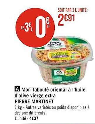 mon taboulé oriental à l'huile d'olive vierge extra pierre martinet