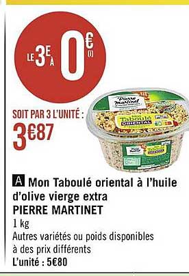 mon taboulé oriental à l'huile d'olive vierge extra pierre martinet