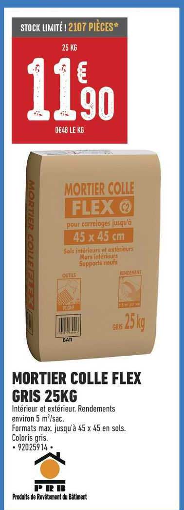 mortier colle flex gris 25kg