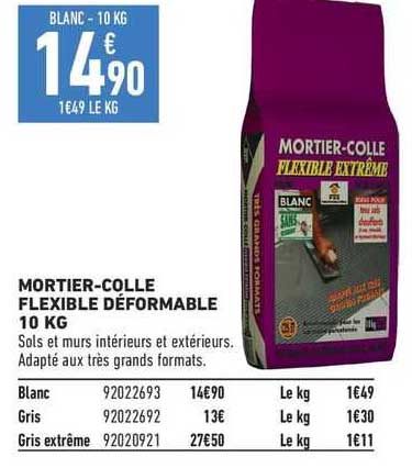 mortier-colle flexible déformable 10 kg