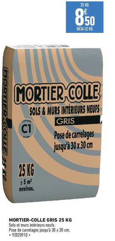 mortier-colle gris 25 kg