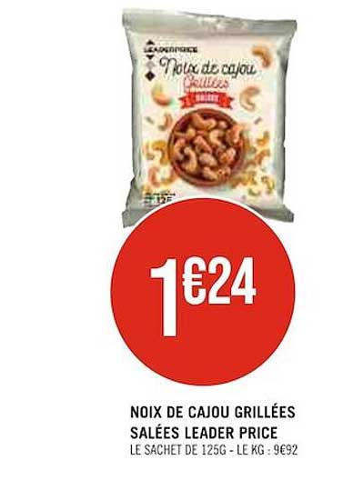 Noix De Cajou Grillées Salées Leader Price