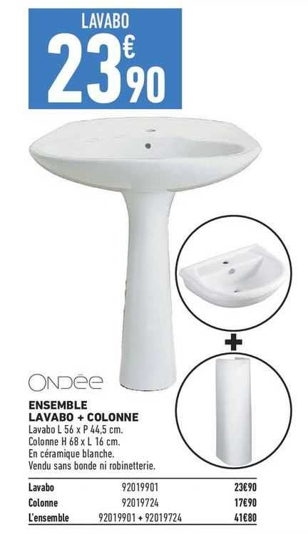 ondee ensemble lavabo + colonne