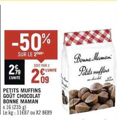 petits muffins goût chocolat bonne maman