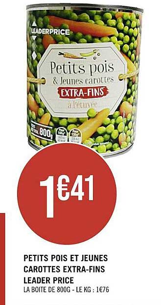 Petits Pois Et Jeunes Carottes Extra-fins Leader Price