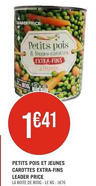 petits pois et jeunes carottes extra-fins leader price