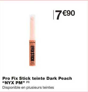 pro fix stick teinte dark peach "nyx pm"