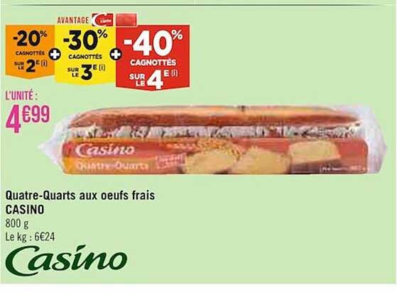 quatre-quarts aux oefus frais casino