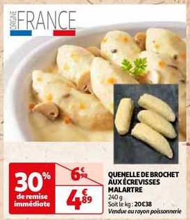 quennele de brocht aux écrevisses malartre