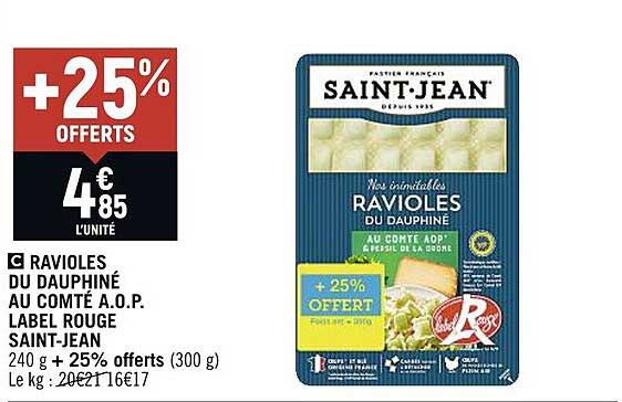 ravioles du dauphiné au comté a.o.p. label rouge saint-jean