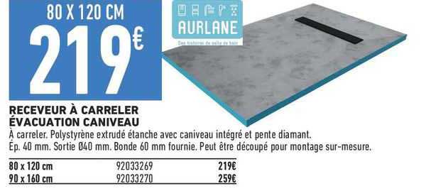 receveur à carreler évacuation caniveau