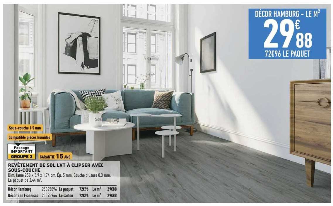 Revêtement De Sol Lvt à Clipser Avec Sous-couche