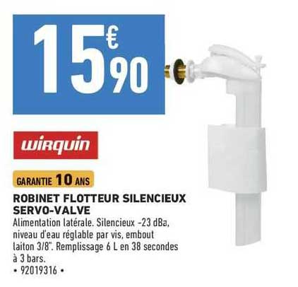 robinet flotteur silencieux servo-valve wirquin