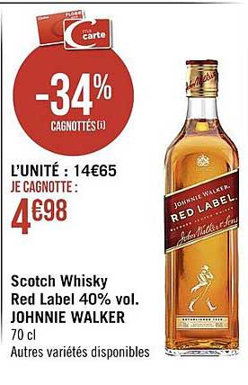 sctoch whisky red label 40%l vol johnnie walker